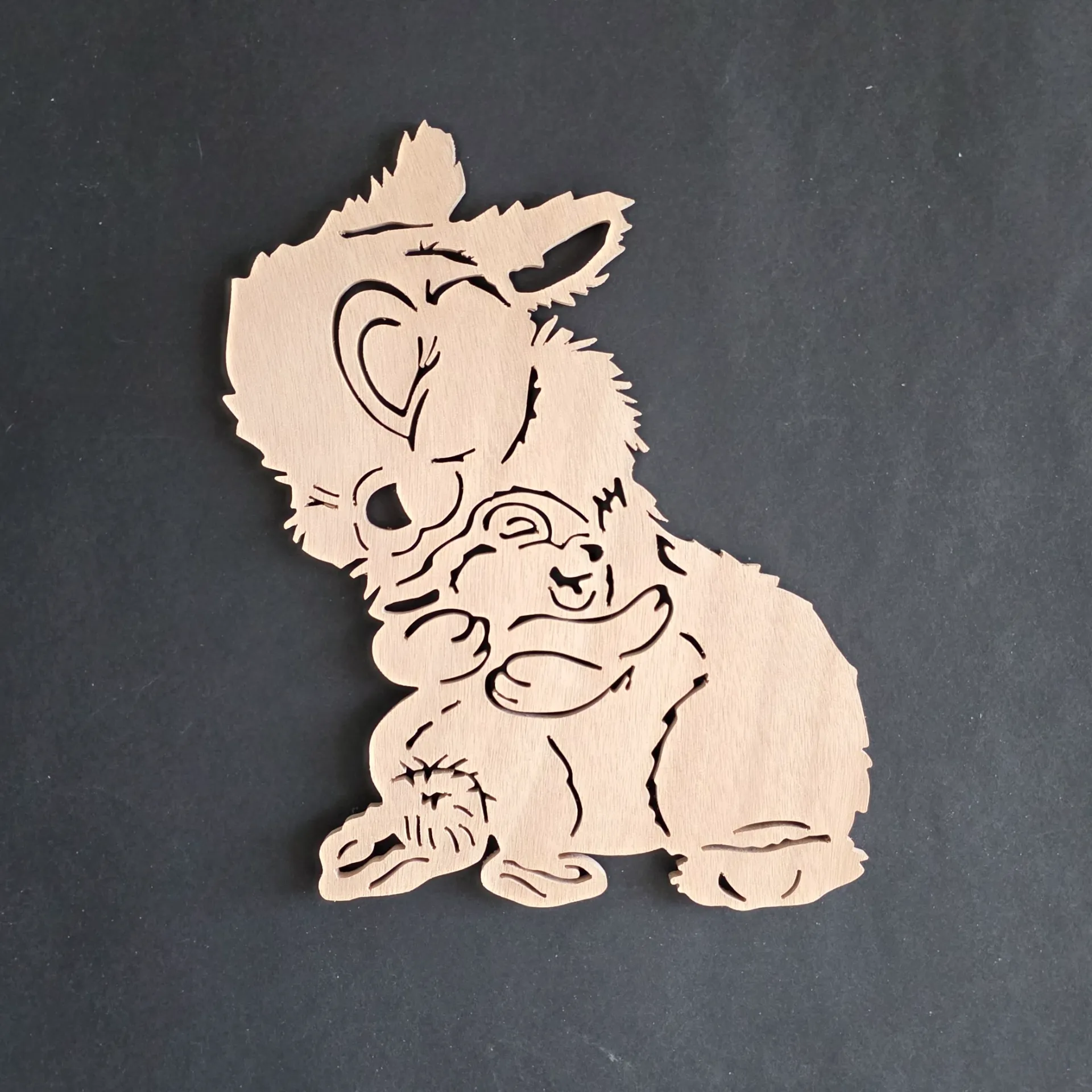 wandbordje konijn met jong