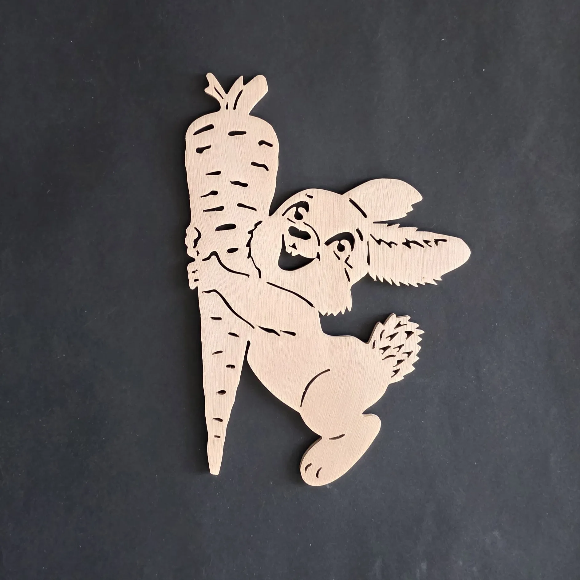 wandbordje konijn met wortel