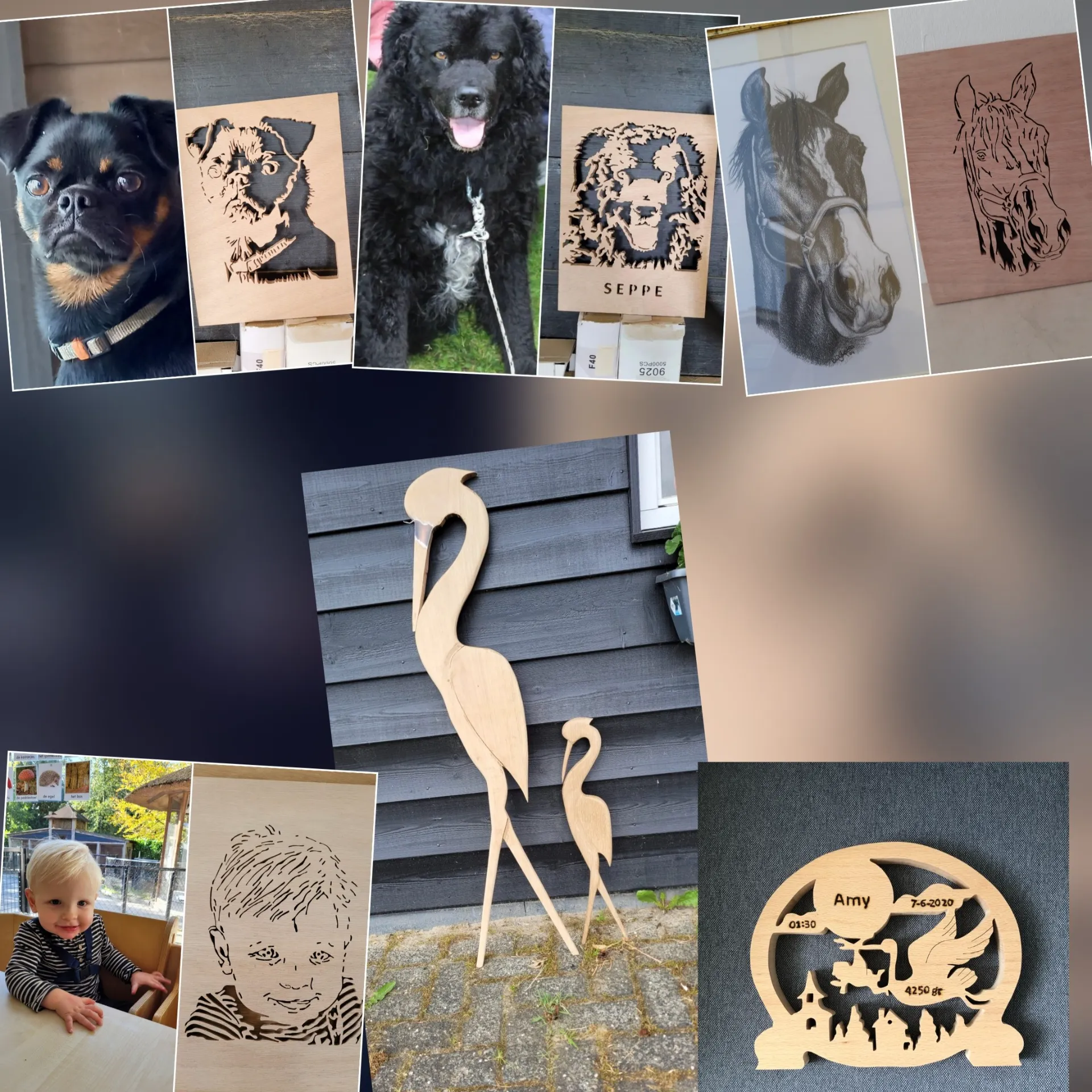 Op maat gemaakte houten figuur